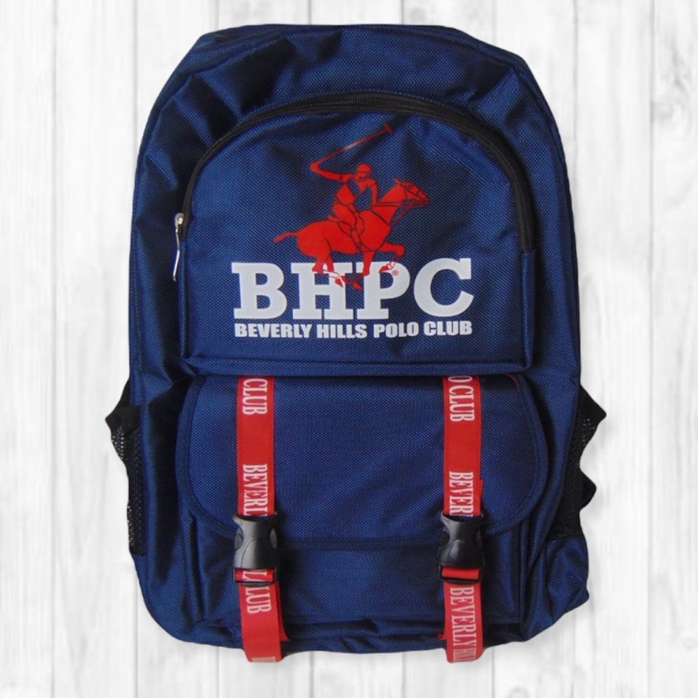 Beverly Hills Polo Club Blue Red White Backpack